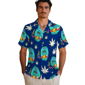 duke blue devils bong smile blue hawaiian shirts fashion forward