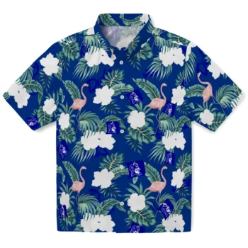 duke blue devils flamingo palms blue hawaiian shirts best selling