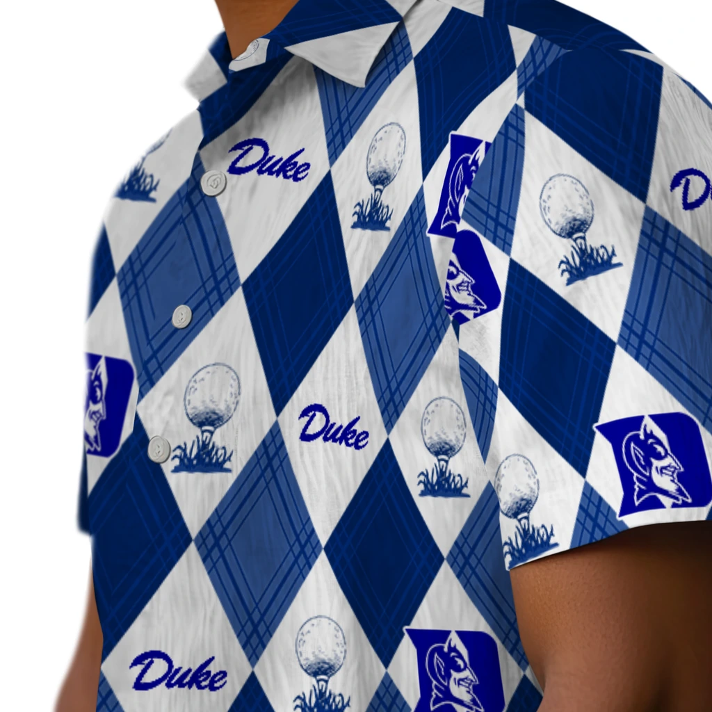 Duke Blue Devils Hawaiian Shirt - Golfing Plaid duke blue devils balloon plaid blue hawaiian shirts trendy