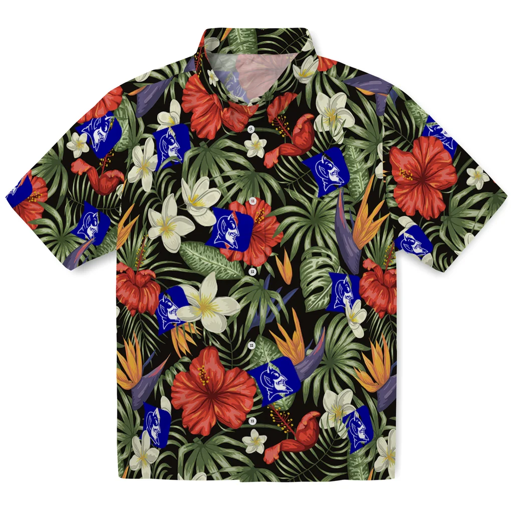 Duke Blue Devils Hawaiian Shirt - Hawaii Floral Hibiscus duke blue devils hibiscus bird hawaiian shirts best selling