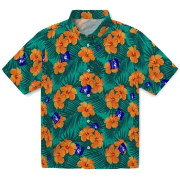 duke blue devils hibiscus escape green hawaiian shirts best selling