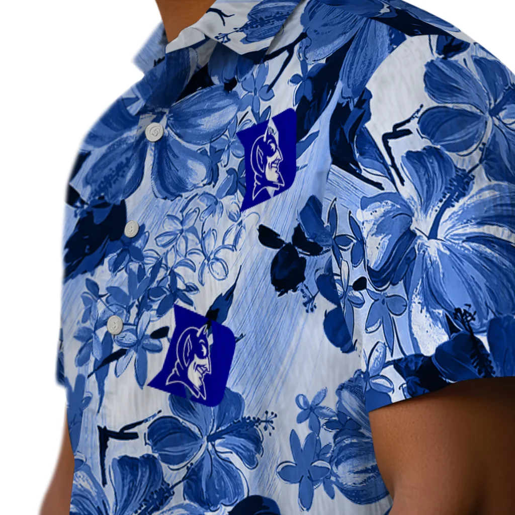 Duke Blue Devils Hawaiian Shirt - Hibiscus Arrangement duke blue devils hibiscus arrangement blue hawaiian shirts trendy