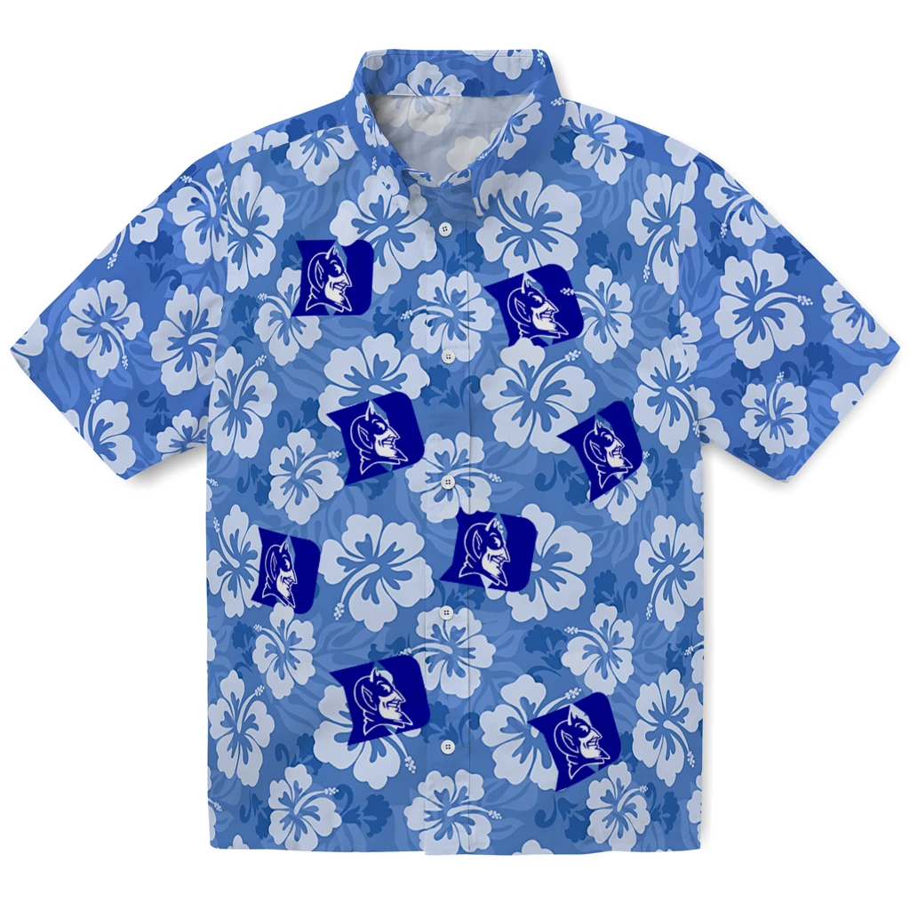 Duke Blue Devils Hawaiian Shirt - Hibiscus Cluster duke blue devils hibiscus cluster blue hawaiian shirts best selling
