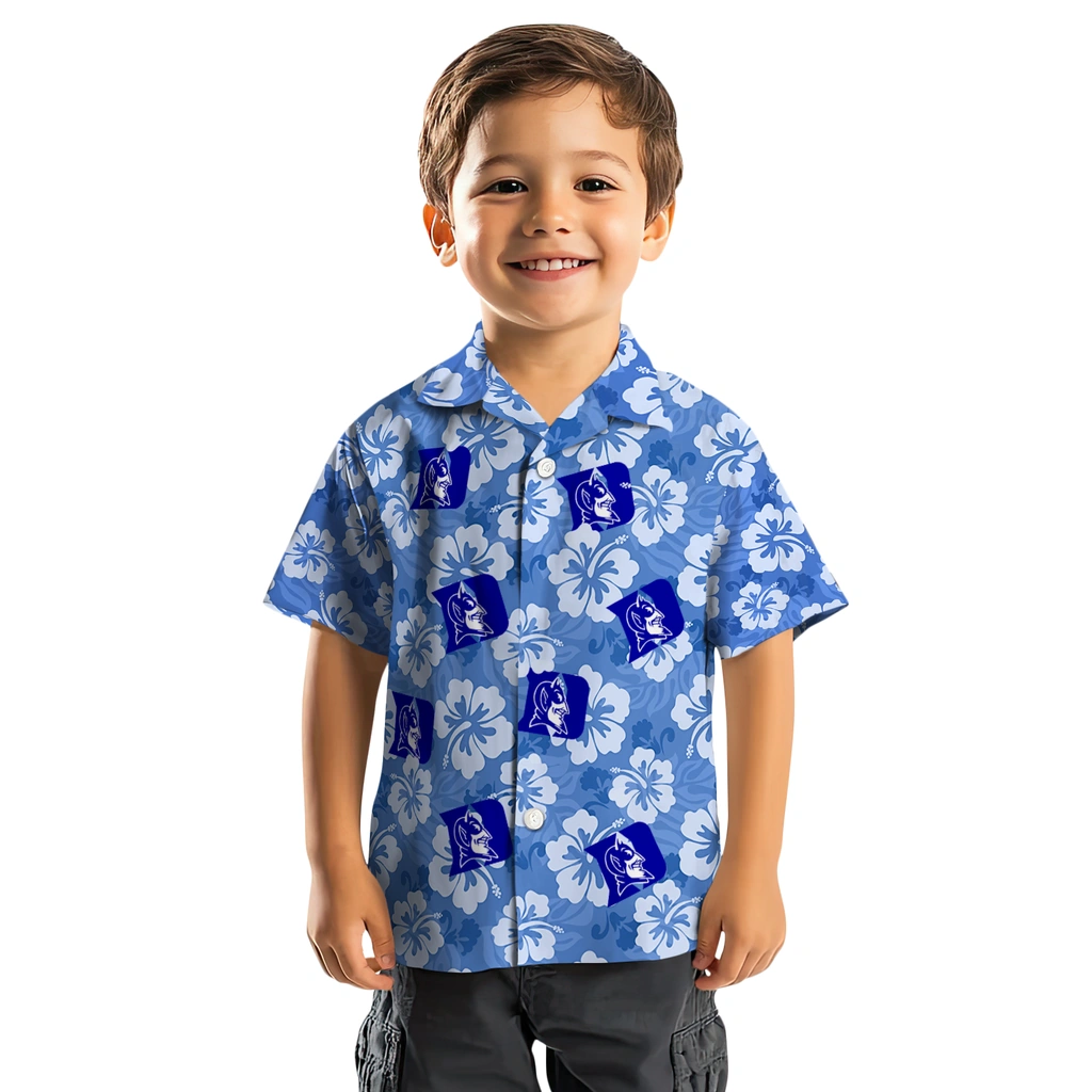 Duke Blue Devils Hawaiian Shirt - Hibiscus Cluster duke blue devils hibiscus cluster blue hawaiian shirts top rated