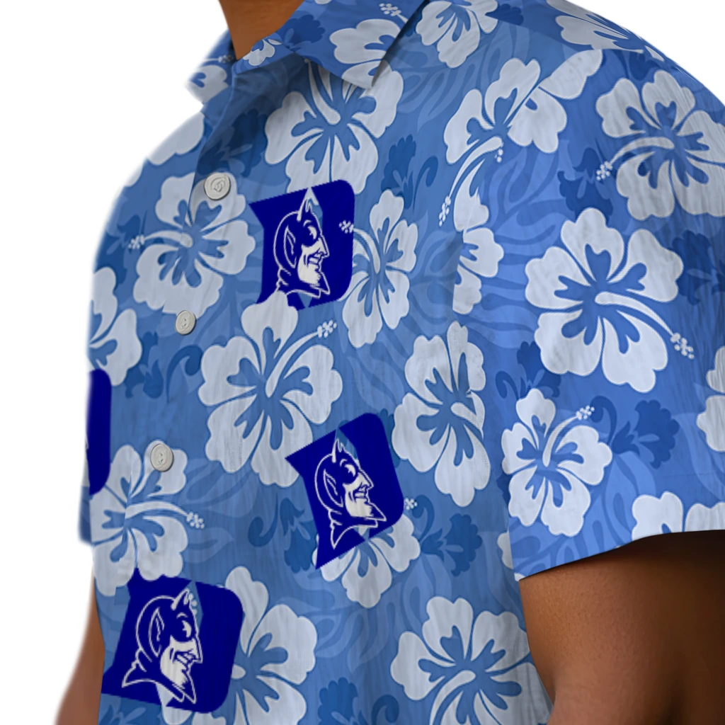Duke Blue Devils Hawaiian Shirt - Hibiscus Cluster duke blue devils hibiscus cluster blue hawaiian shirts trendy