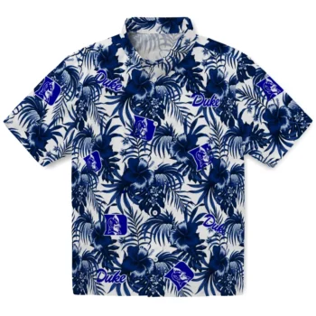 duke blue devils hibiscus exotic blue hawaiian shirts best selling