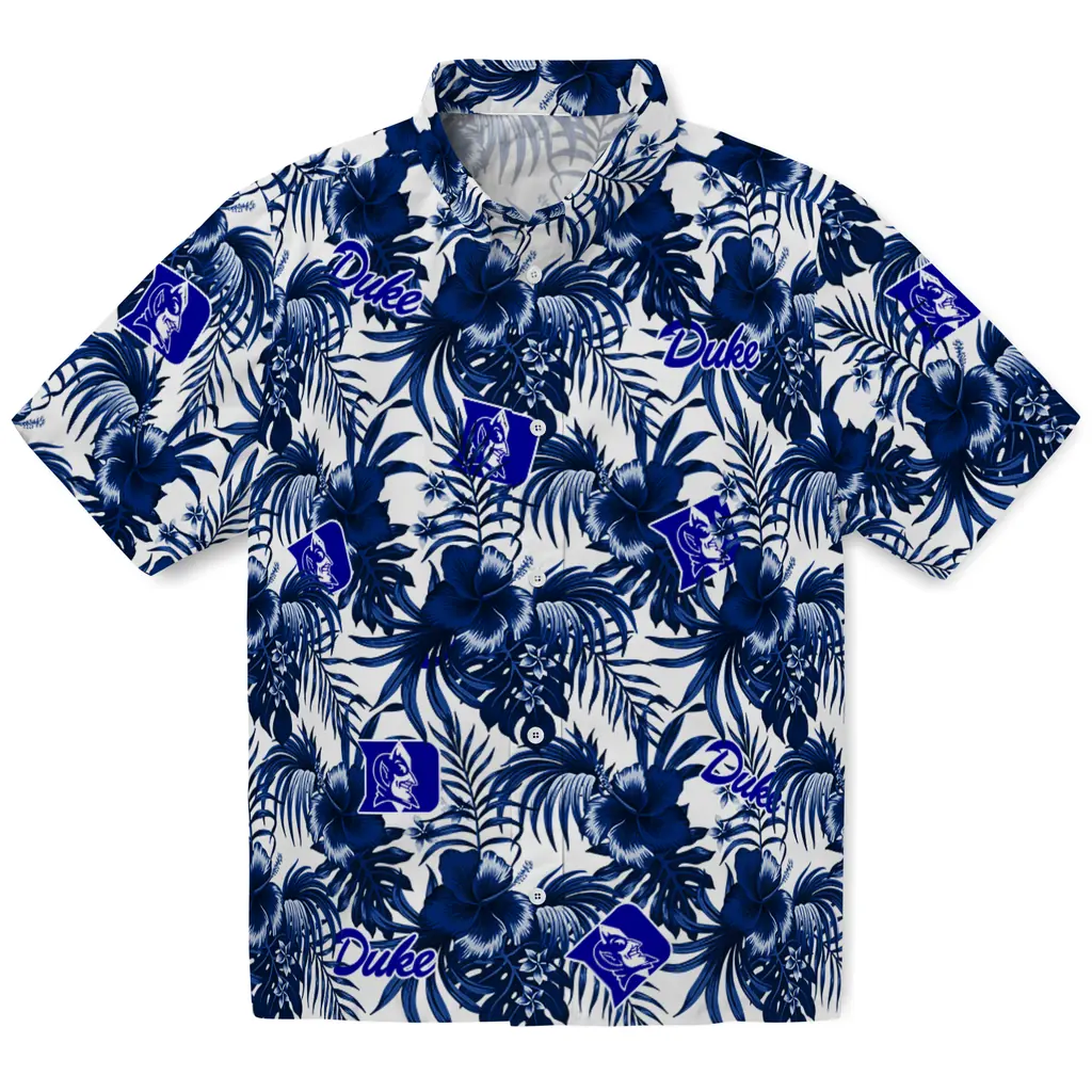 Duke Blue Devils Hawaiian Shirt - Hibiscus Exotic duke blue devils hibiscus exotic blue hawaiian shirts best selling
