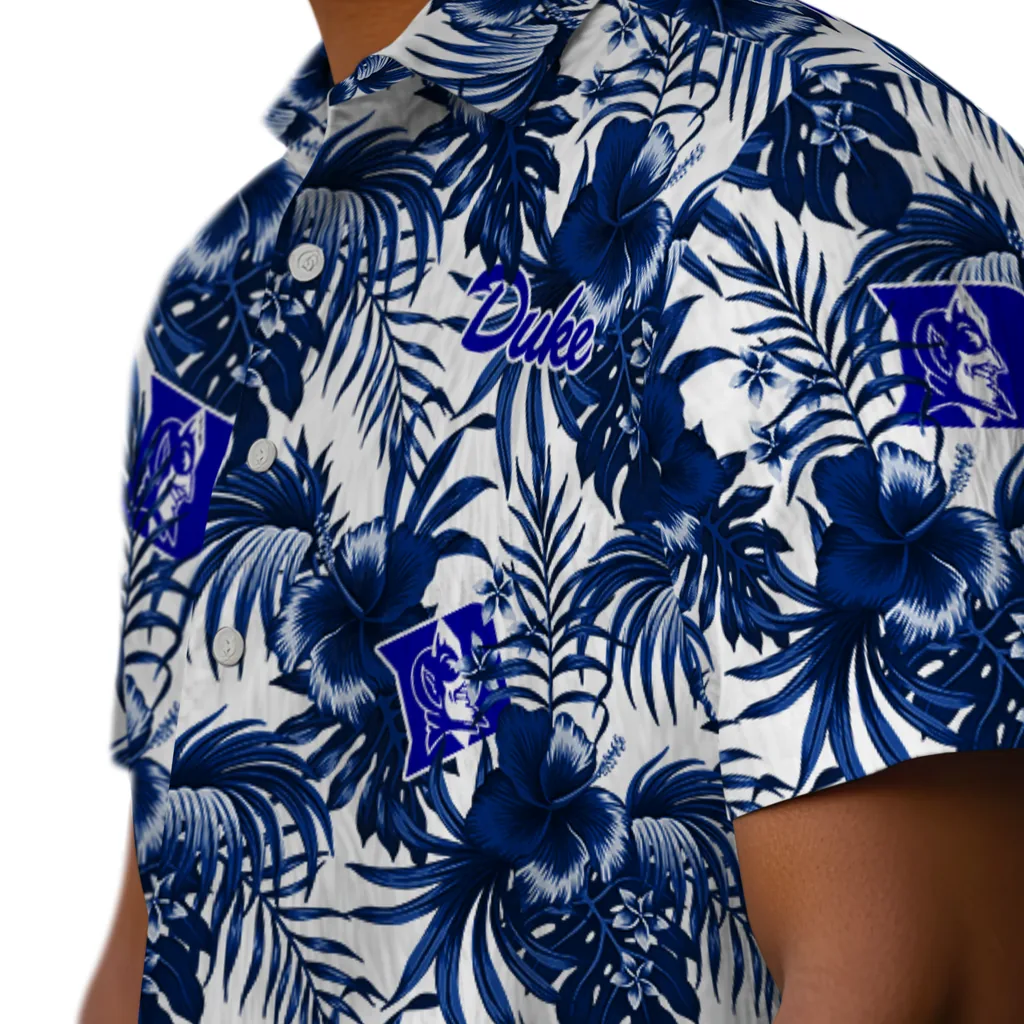 Duke Blue Devils Hawaiian Shirt - Hibiscus Exotic duke blue devils hibiscus exotic blue hawaiian shirts trendy