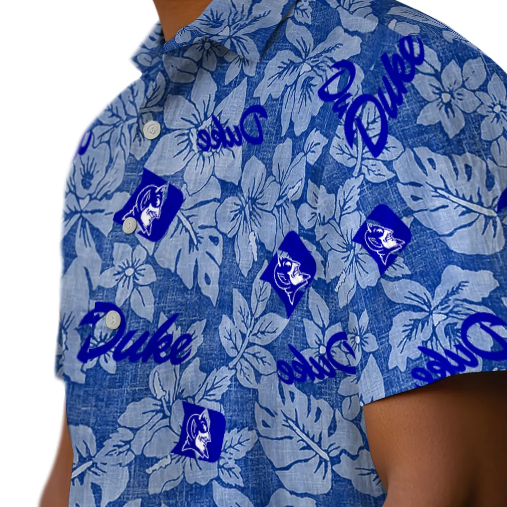 Duke Blue Devils Hawaiian Shirt - Hibiscus Oasis duke blue devils hibiscus oasis blue hawaiian shirts trendy