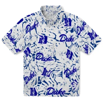 duke blue devils hibiscus overlay hawaiian shirts best selling