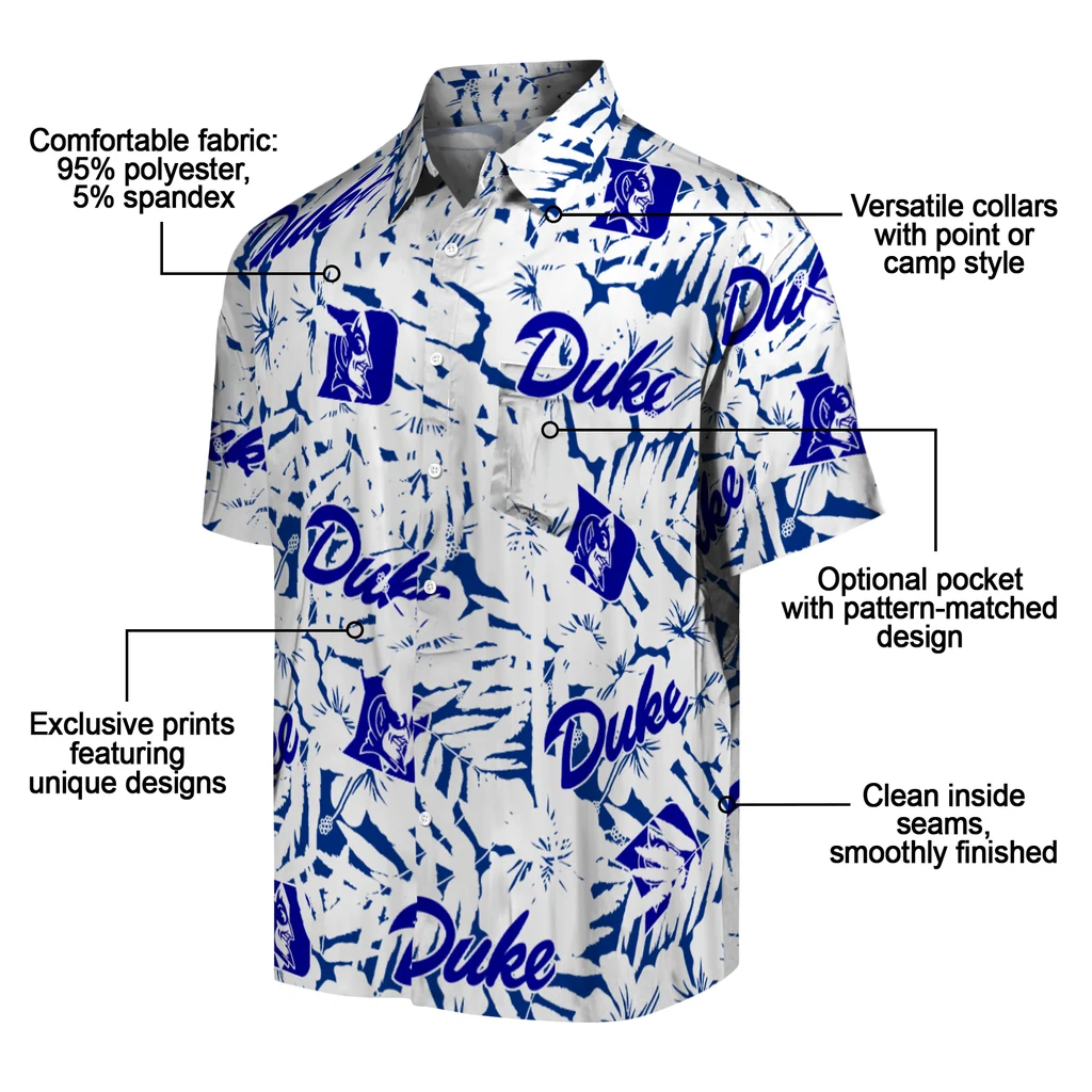 Duke Blue Devils Hawaiian Shirt - Hibiscus Overlay duke blue devils hibiscus overlay hawaiian shirts new arrival