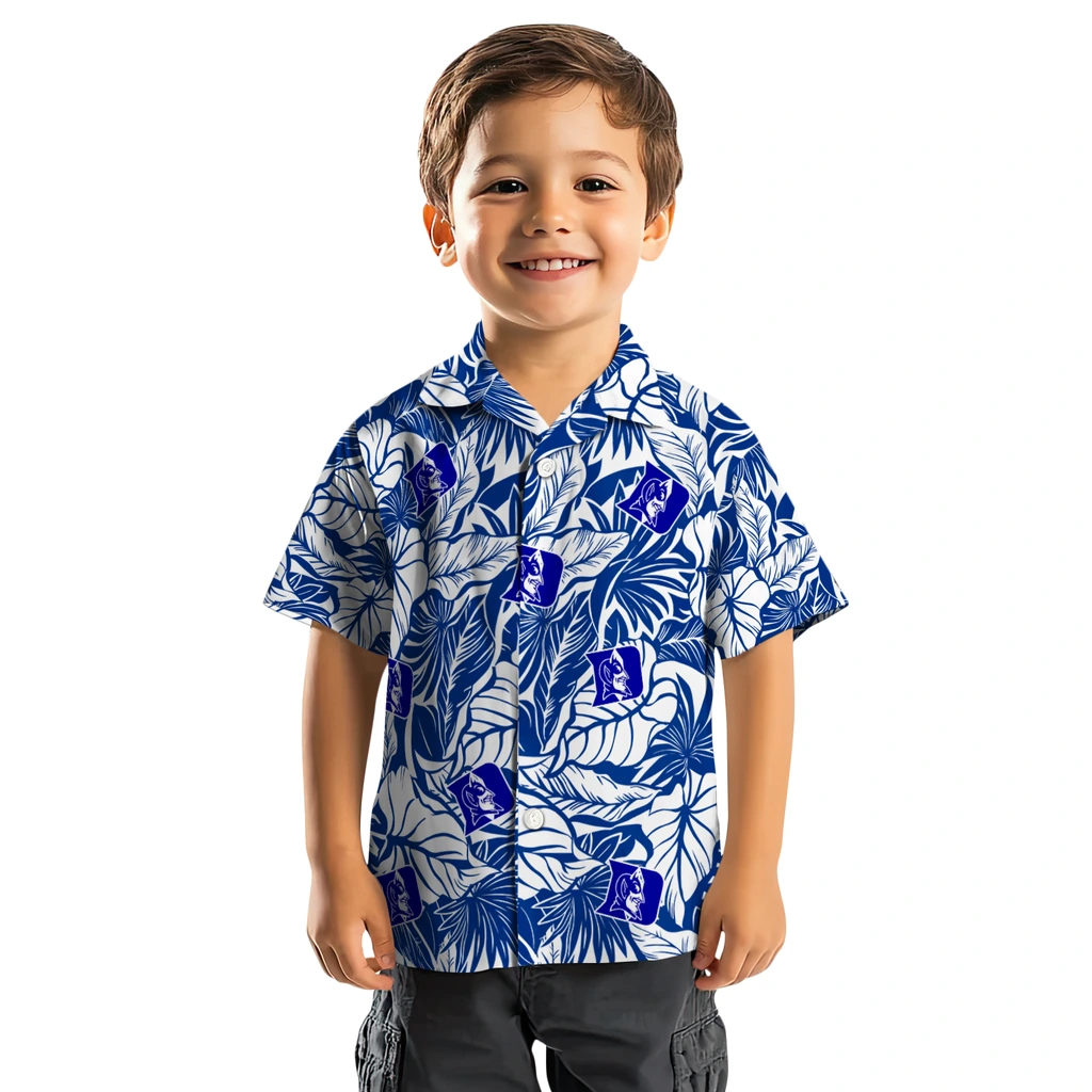 Duke Blue Devils Hawaiian Shirt - Monstera Layer duke blue devils monstera layer blue hawaiian shirts top rated