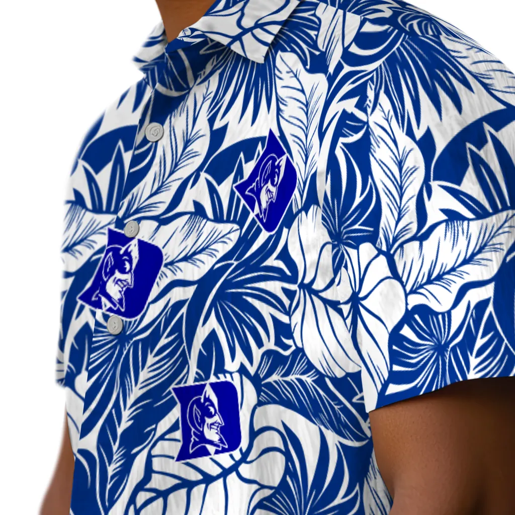 Duke Blue Devils Hawaiian Shirt - Monstera Layer duke blue devils monstera layer blue hawaiian shirts trendy
