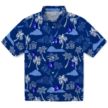 duke blue devils palm and clouds blue hawaiian shirts best selling