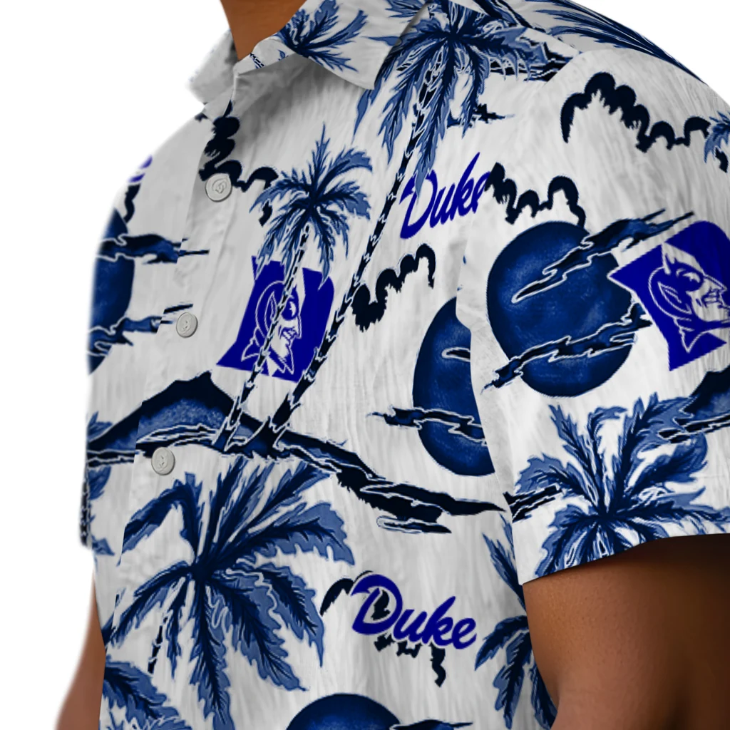 Duke Blue Devils Hawaiian Shirt - Palm Sunset duke blue devils palm sunset hawaiian shirts trendy