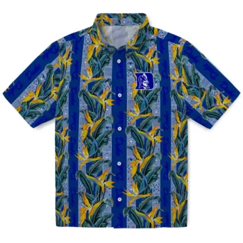 duke blue devils paradise vines blue hawaiian shirts best selling