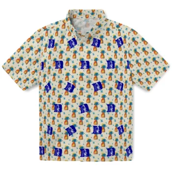 duke blue devils pineapple delight beige hawaiian shirts best selling