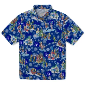 duke blue devils simpsons christmas blue hawaiian shirts best selling