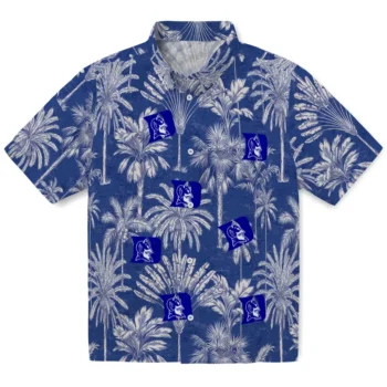 duke blue devils palm shadows blue hawaiian shirts best selling