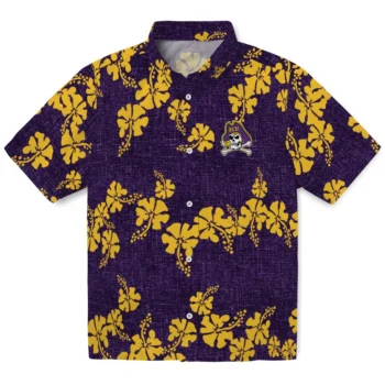 east carolina pirates hibiscus petals purple hawaiian shirts best selling