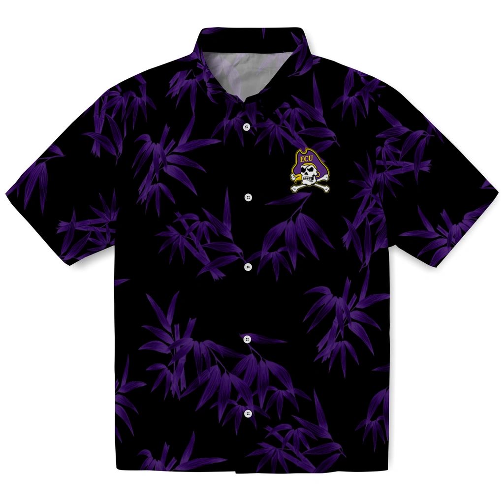 East Carolina Pirates Hawaiian Shirt - Bamboo Branches east carolina pirates bamboo branches purple black hawaiian shirts best selling