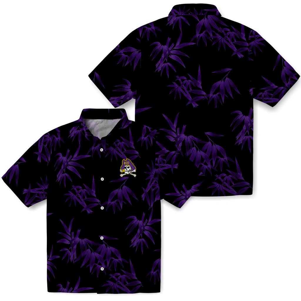 East Carolina Pirates Hawaiian Shirt - Bamboo Branches east carolina pirates bamboo branches purple black hawaiian shirts high quality