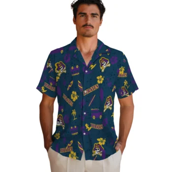 east carolina pirates beach vibe navy hawaiian shirts fashion forward
