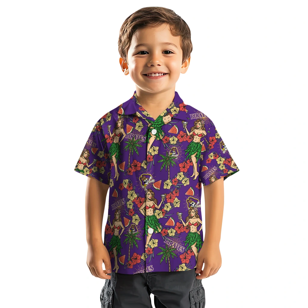 East Carolina Pirates Hawaiian Shirt - Hawaiian Girls Design east carolina pirates hawaiian girls design purple hawaiian shirts top rated