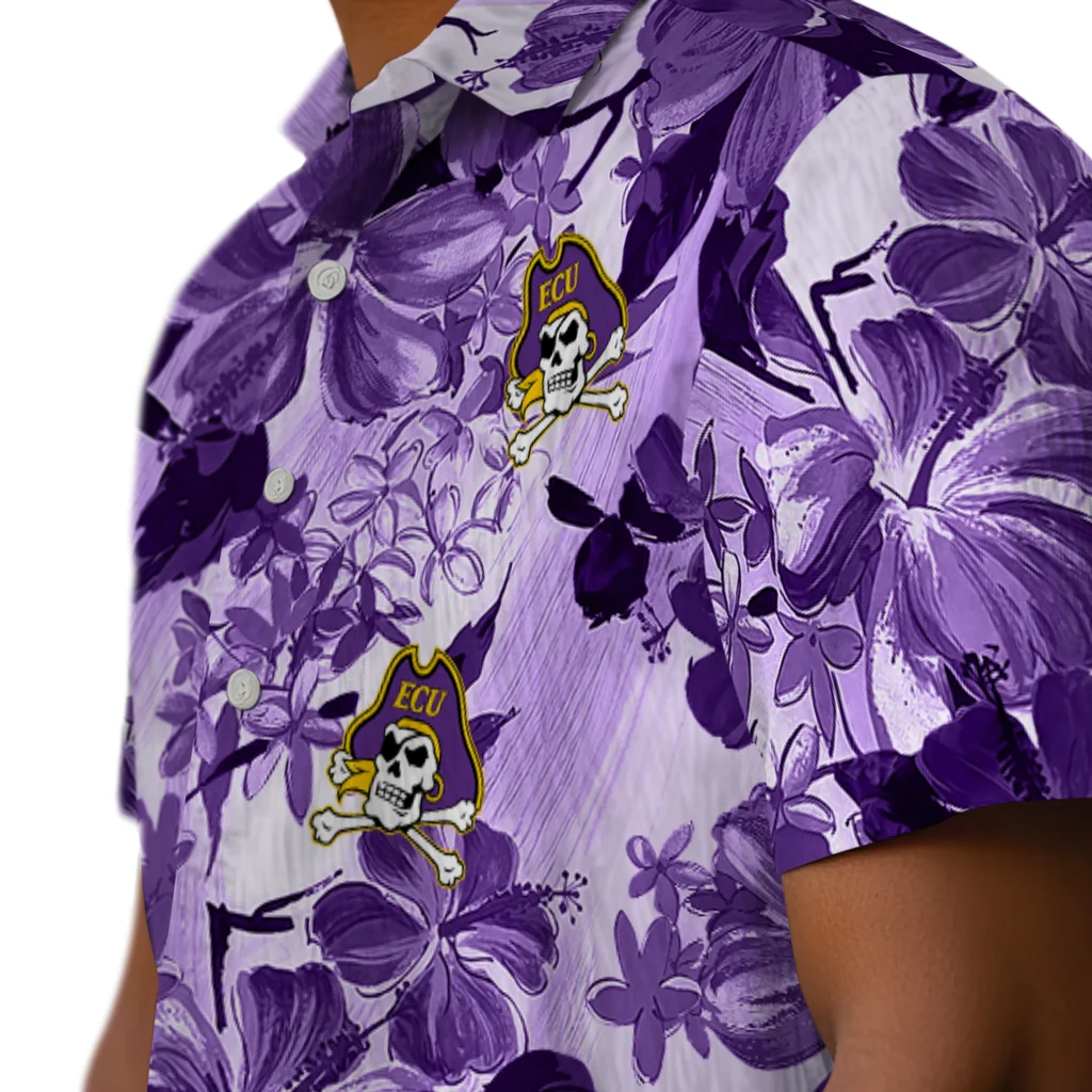East Carolina Pirates Hawaiian Shirt - Hibiscus Arrangement east carolina pirates hibiscus arrangement purple hawaiian shirts trendy