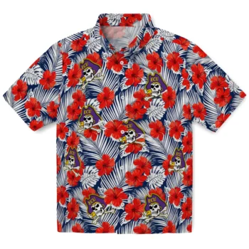 east carolina pirates hibiscus fiesta red royal blue hawaiian shirts best selling
