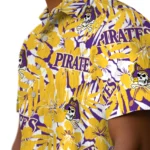 East Carolina Pirates Hawaiian Shirt – Hibiscus Overlay
