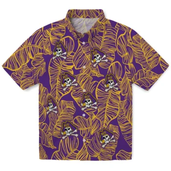 east carolina pirates leaf outline purple hawaiian shirts best selling