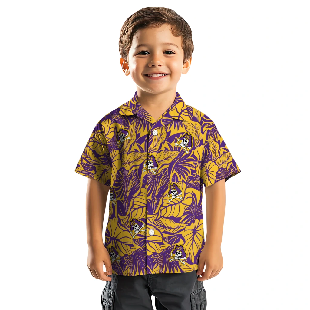 East Carolina Pirates Hawaiian Shirt - Monstera Layer east carolina pirates monstera layer purple hawaiian shirts top rated