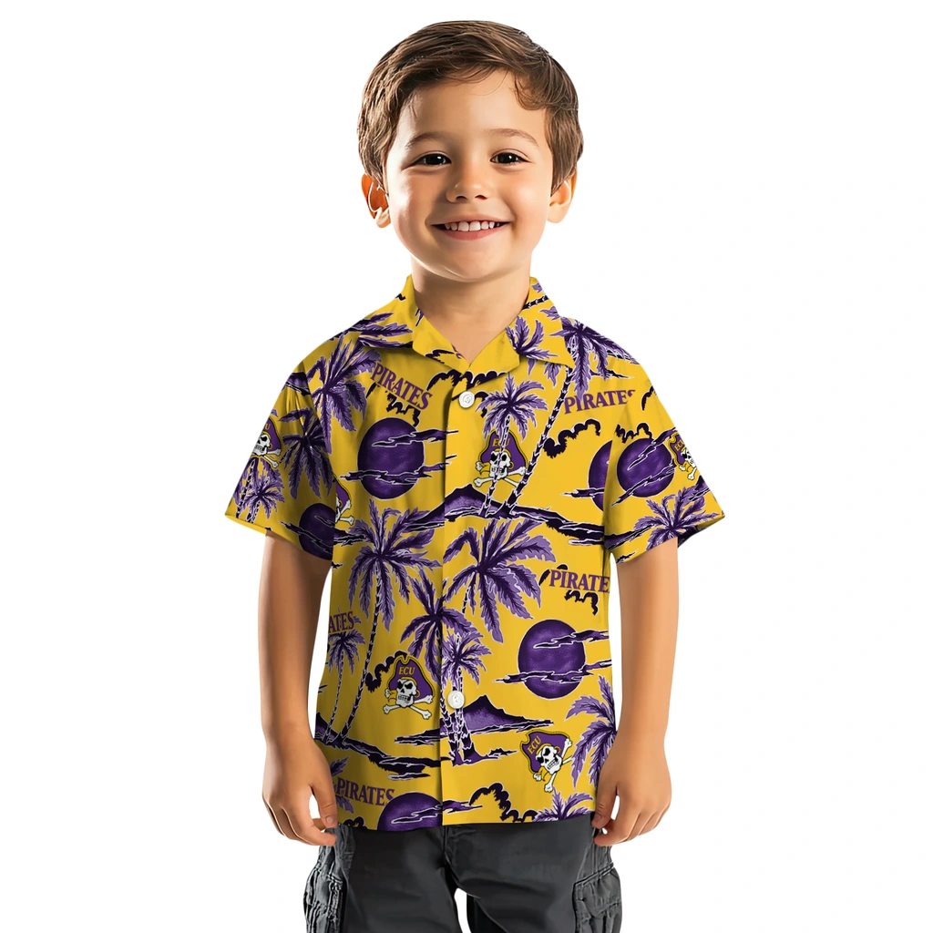 East Carolina Pirates Hawaiian Shirt - Palm Sunset east carolina pirates palm sunset hawaiian shirts top rated
