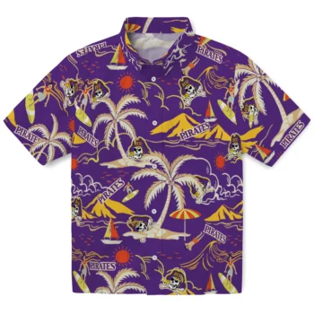 east carolina pirates palm tree island purple hawaiian shirts best selling