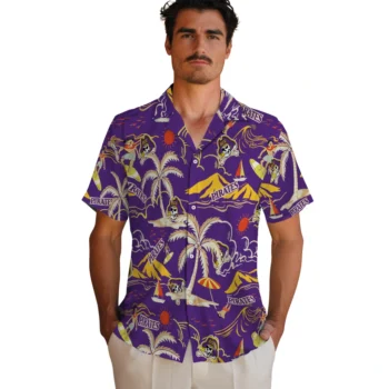 east carolina pirates palm tree island purple hawaiian shirts fashion forward