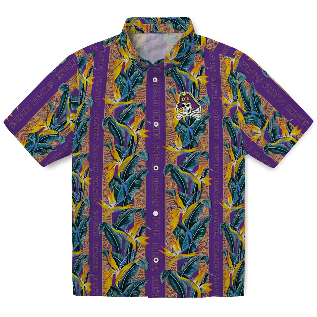 East Carolina Pirates Hawaiian Shirt - Paradise Vines east carolina pirates paradise vines purple hawaiian shirts best selling