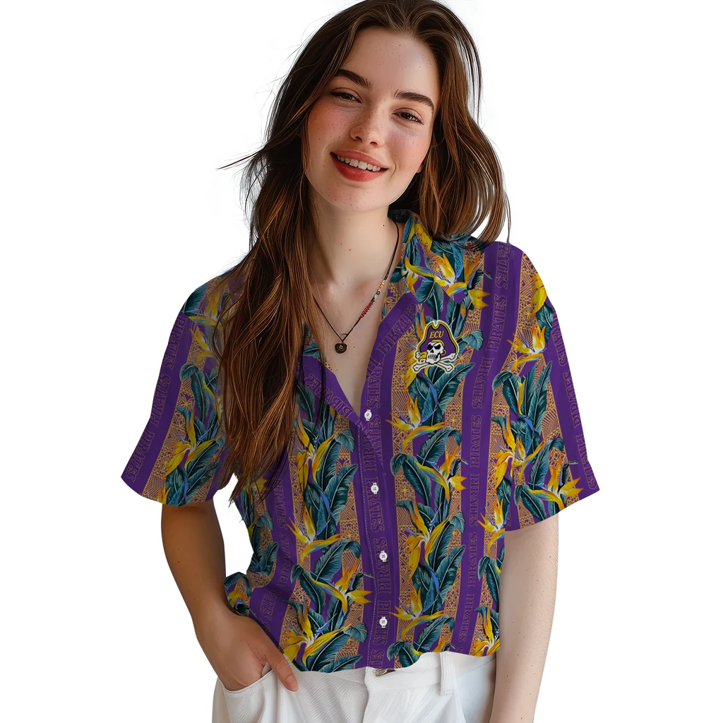 East Carolina Pirates Hawaiian Shirt - Paradise Vines east carolina pirates paradise vines purple hawaiian shirts latest model