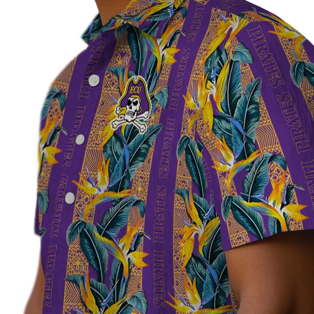 East Carolina Pirates Hawaiian Shirt - Paradise Vines east carolina pirates paradise vines purple hawaiian shirts trendy