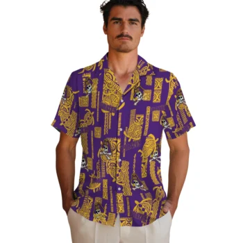 east carolina pirates turtle lines purple hawaiian shirts fashion forward