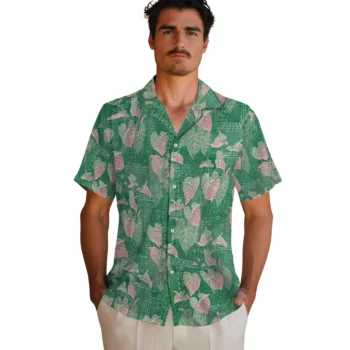eastern michigan eagles anthurium overlay green hawaiian shirts fashion forward