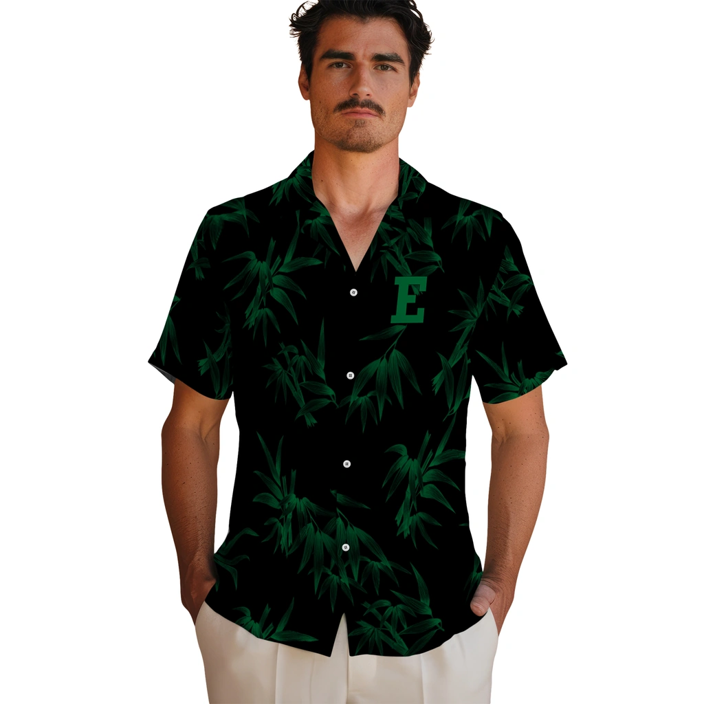 Eastern Michigan Eagles Hawaiian Shirt - Bamboo Branches eastern michigan eagles bamboo branches green black hawaiian shirts fashion forward