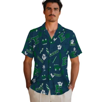 eastern michigan eagles beach vibe navy hawaiian shirts fashion forward