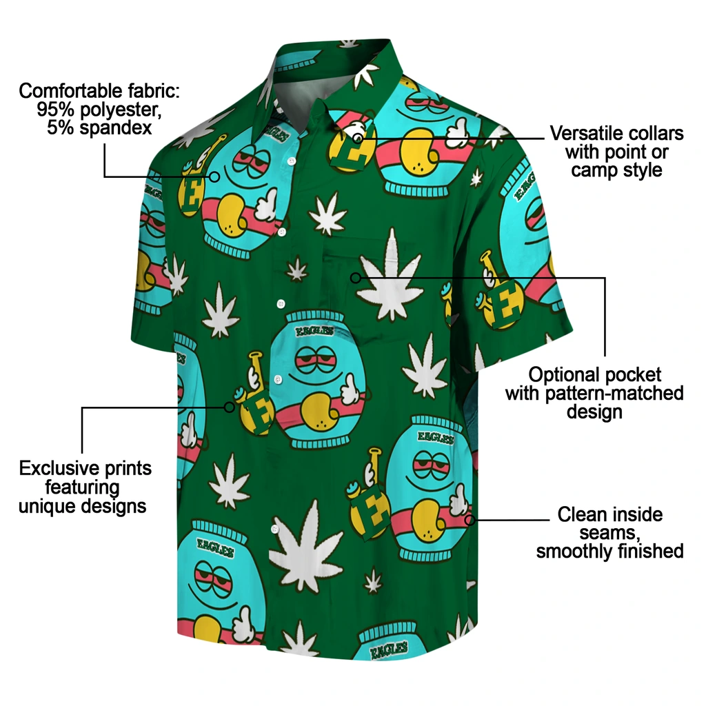 Eastern Michigan Eagles Hawaiian Shirt - Chill Vibe eastern michigan eagles bong smile green hawaiian shirts new arrival