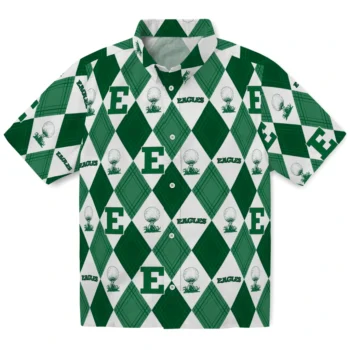 eastern michigan eagles balloon plaid green hawaiian shirts best selling