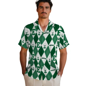 eastern michigan eagles balloon plaid green hawaiian shirts fashion forward