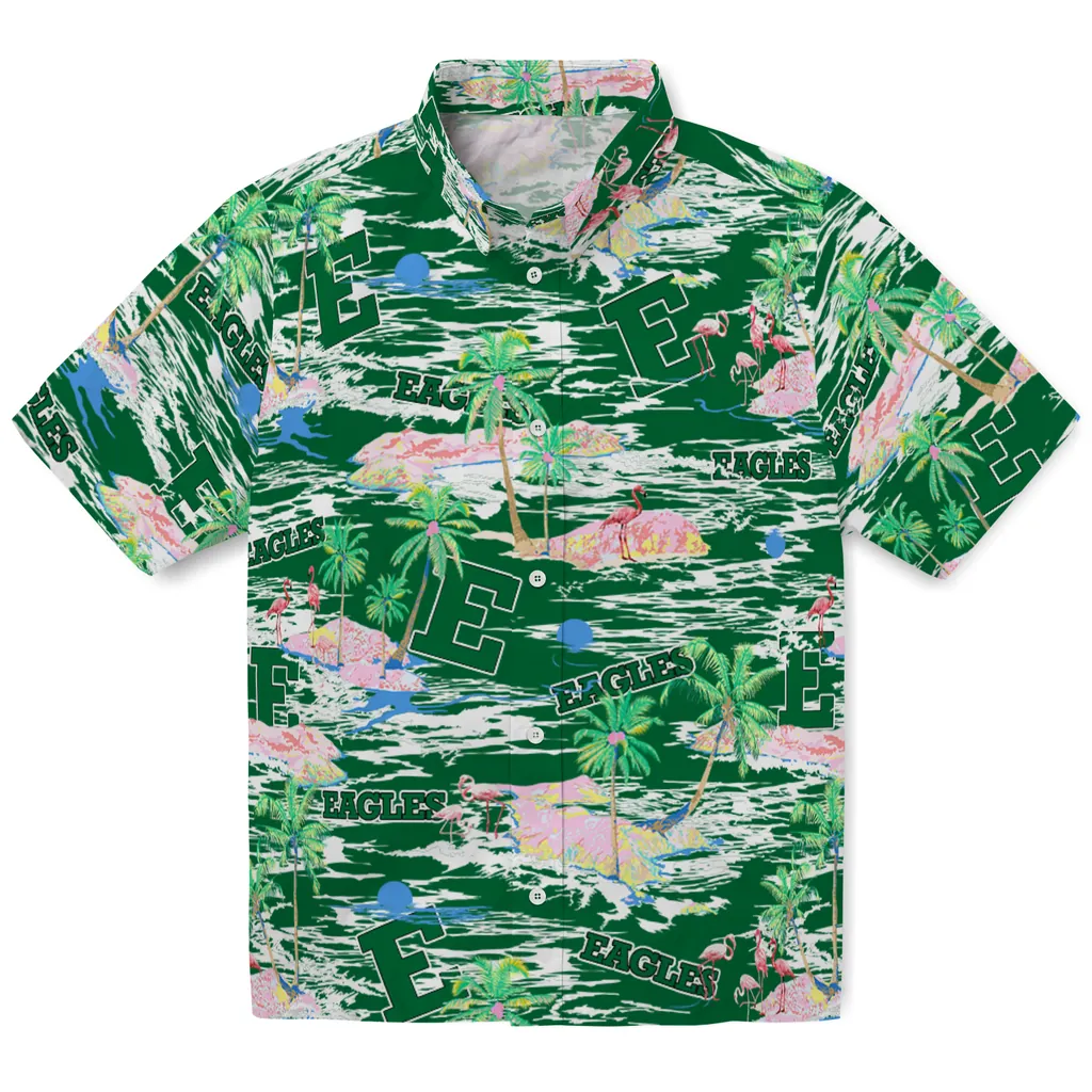 Eastern Michigan Eagles Hawaiian Shirt - Hawaii Island eastern michigan eagles flamingo retreat green hawaiian shirts best selling