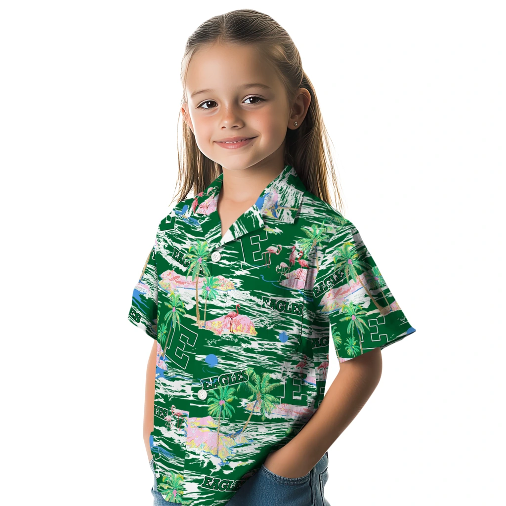 Eastern Michigan Eagles Hawaiian Shirt - Hawaii Island eastern michigan eagles flamingo retreat green hawaiian shirts premium grade