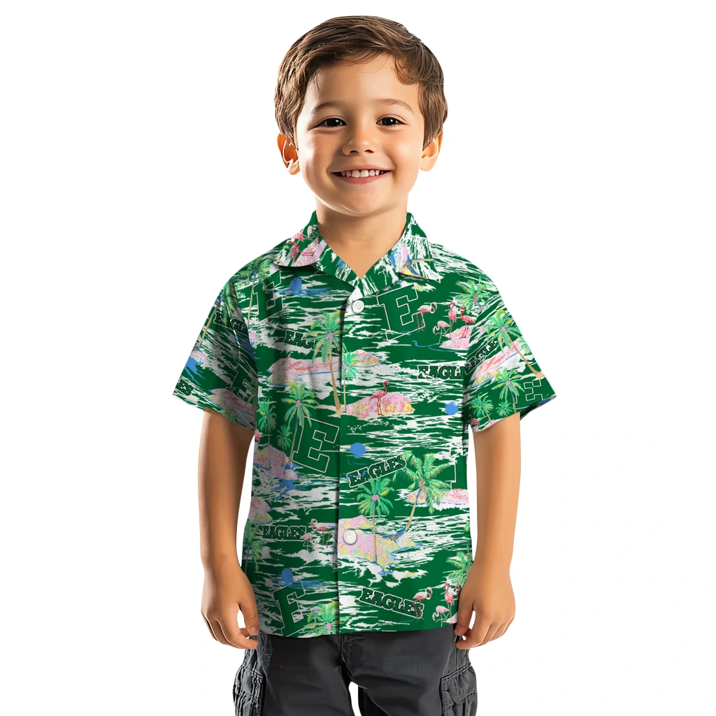 Eastern Michigan Eagles Hawaiian Shirt - Hawaii Island eastern michigan eagles flamingo retreat green hawaiian shirts top rated