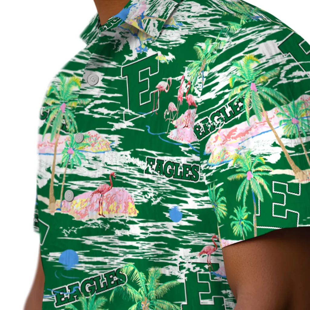 Eastern Michigan Eagles Hawaiian Shirt - Hawaii Island eastern michigan eagles flamingo retreat green hawaiian shirts trendy